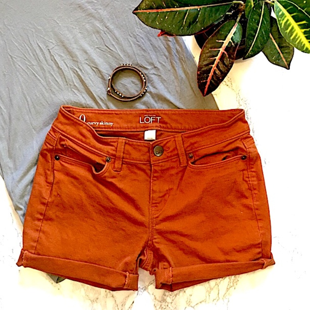 High-Waisted Burnt Sienna-Rust- Dark Orange Denim Cut Off Shorts 🍁 Custom OOAK